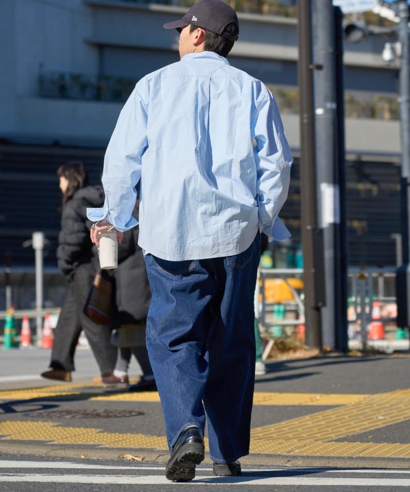 【ユニセックス】ビックシルエットワッシャーコットンブロードシャツ