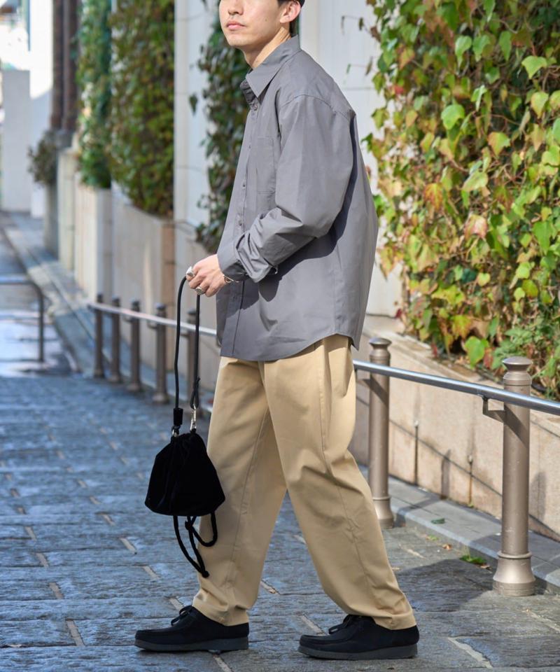 【ユニセックス】ビックシルエットワッシャーコットンブロードシャツ