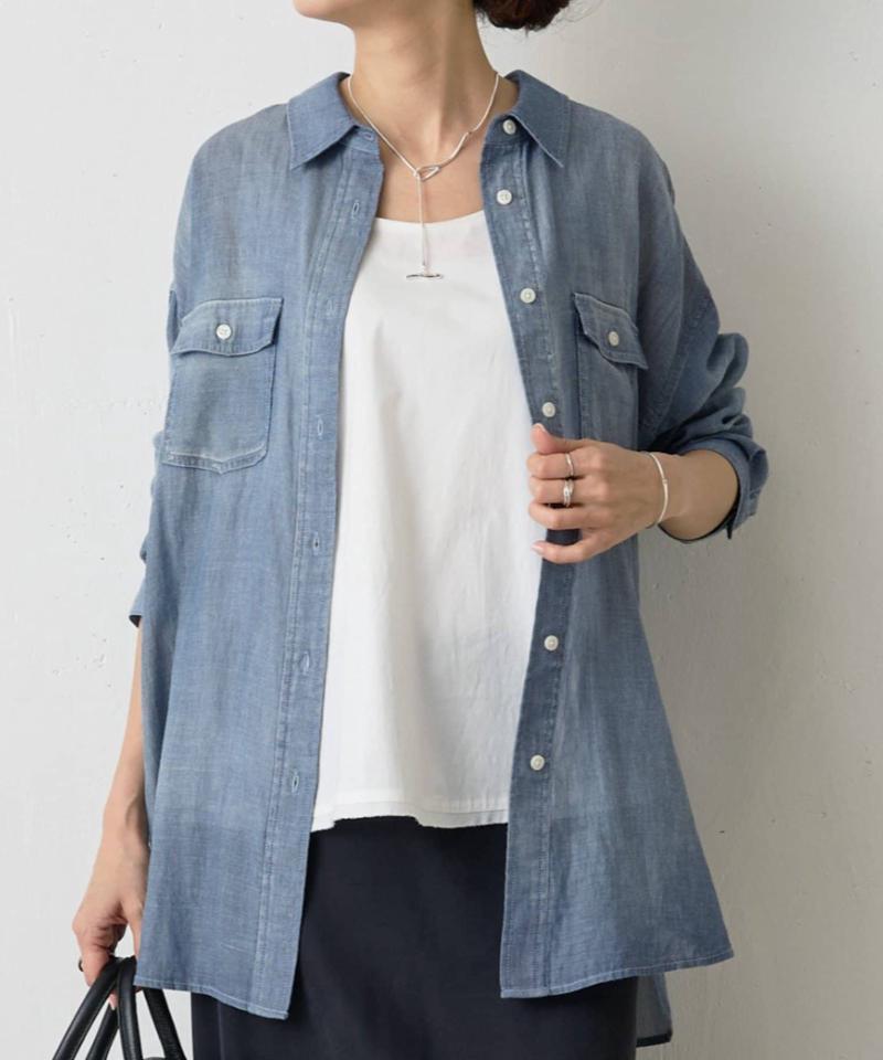 シフォンデニムシャツ