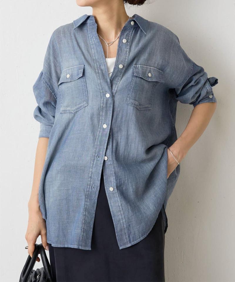 シフォンデニムシャツ