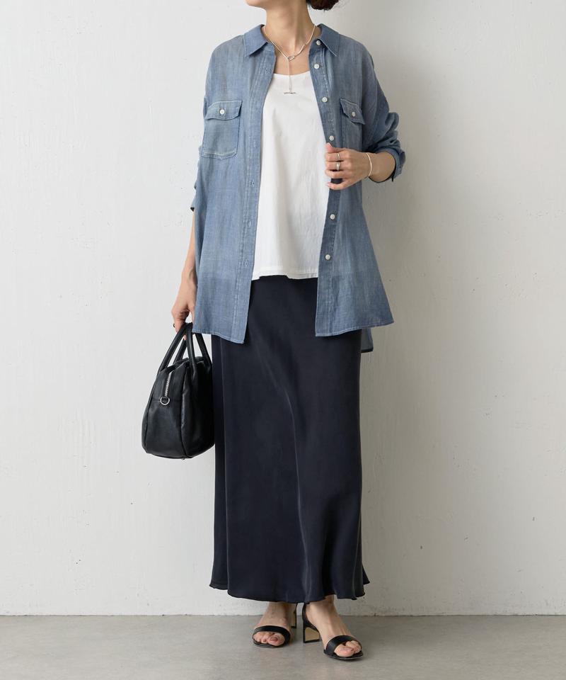 シフォンデニムシャツ