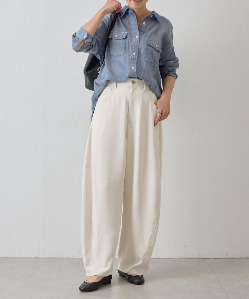 シフォンデニムシャツ