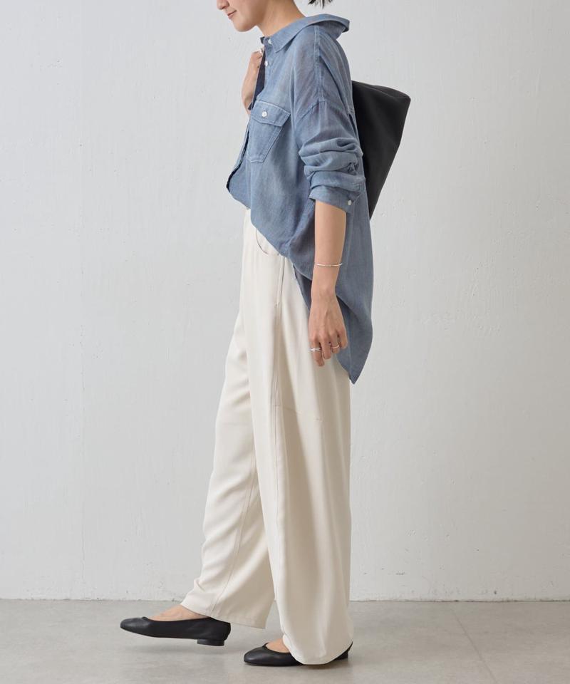シフォンデニムシャツ