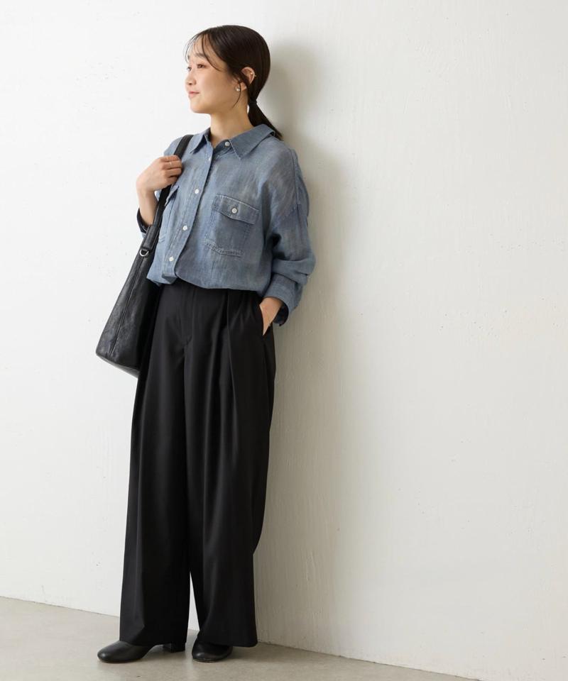 シフォンデニムシャツ