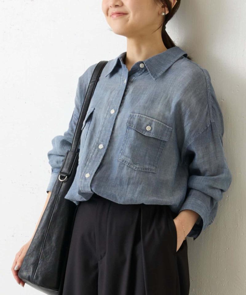 シフォンデニムシャツ