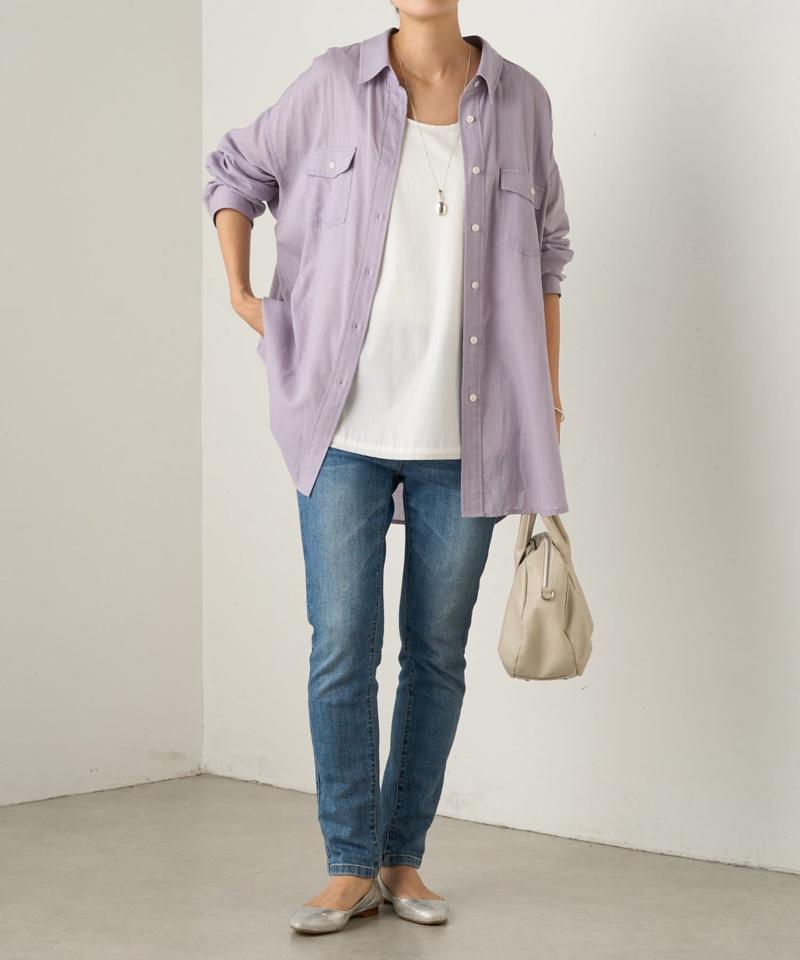 シフォンデニムシャツ