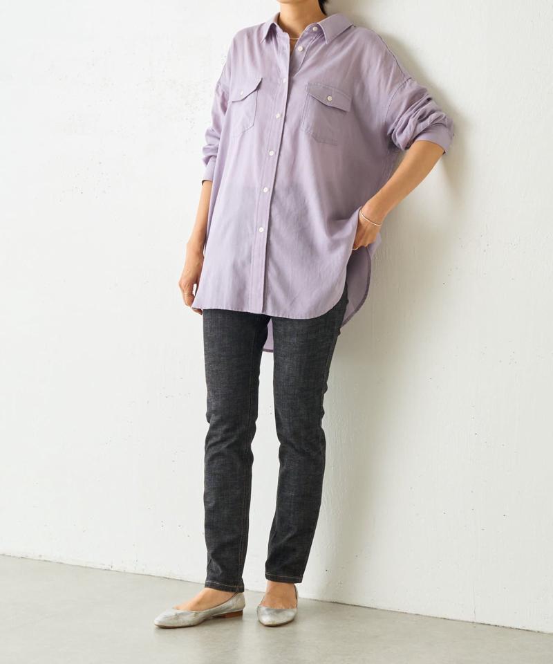 シフォンデニムシャツ