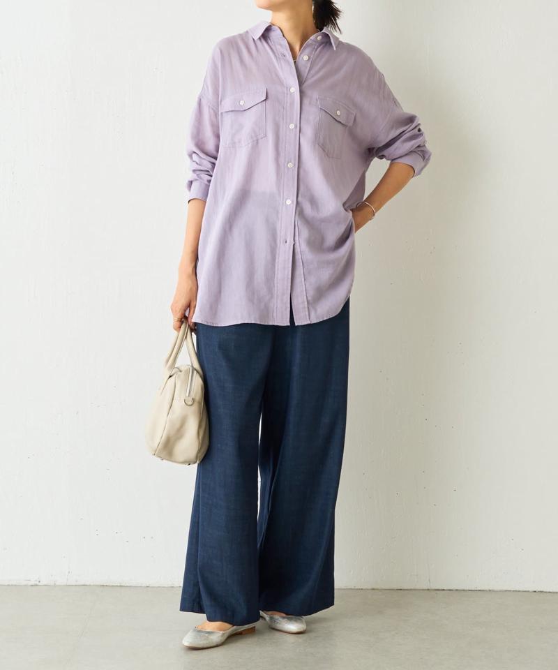 シフォンデニムシャツ