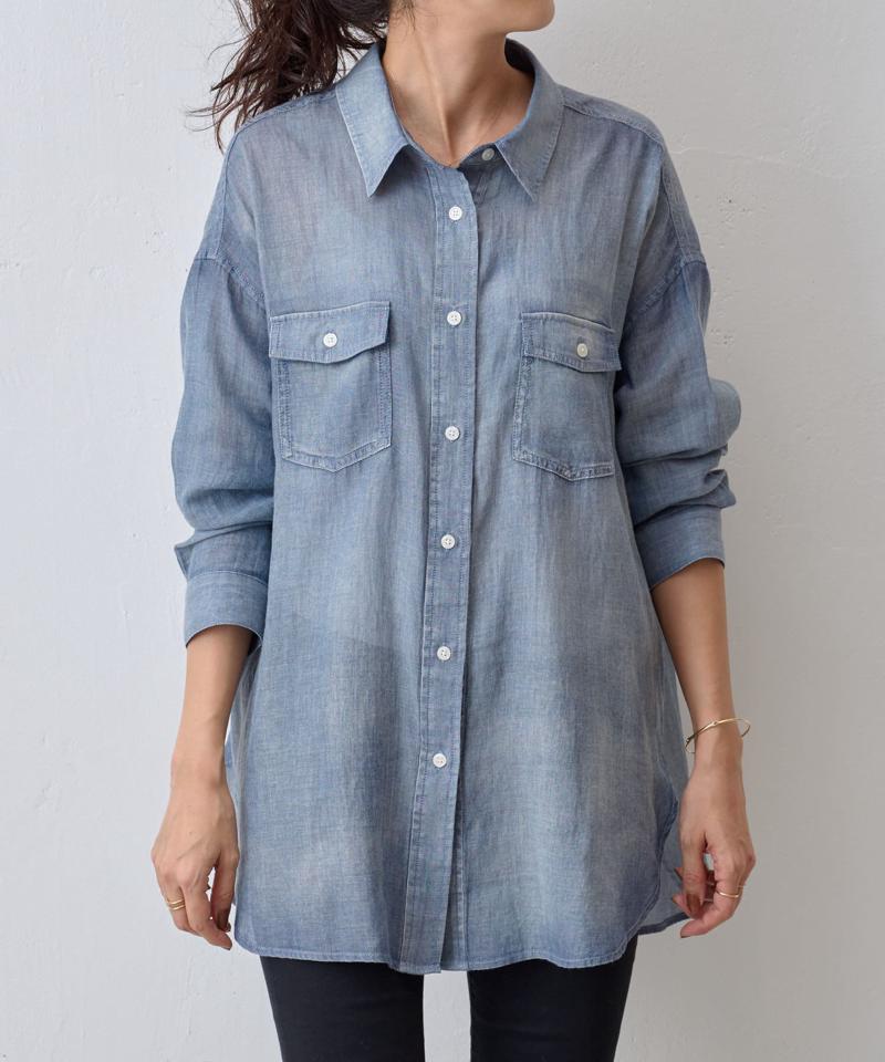 シフォンデニムシャツ