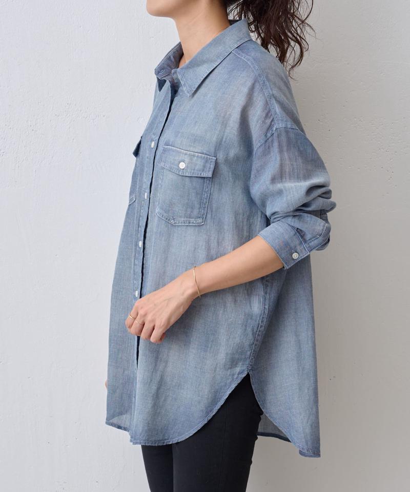 シフォンデニムシャツ