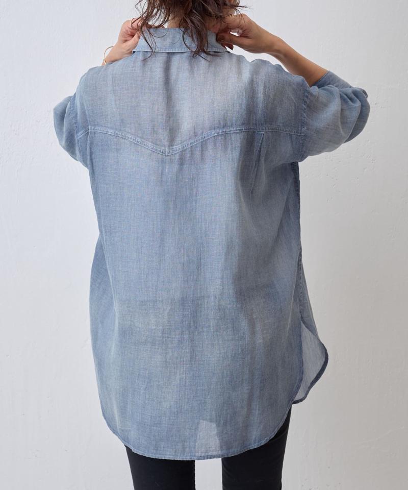 シフォンデニムシャツ