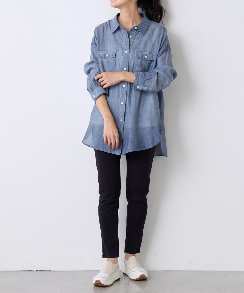 シフォンデニムシャツ