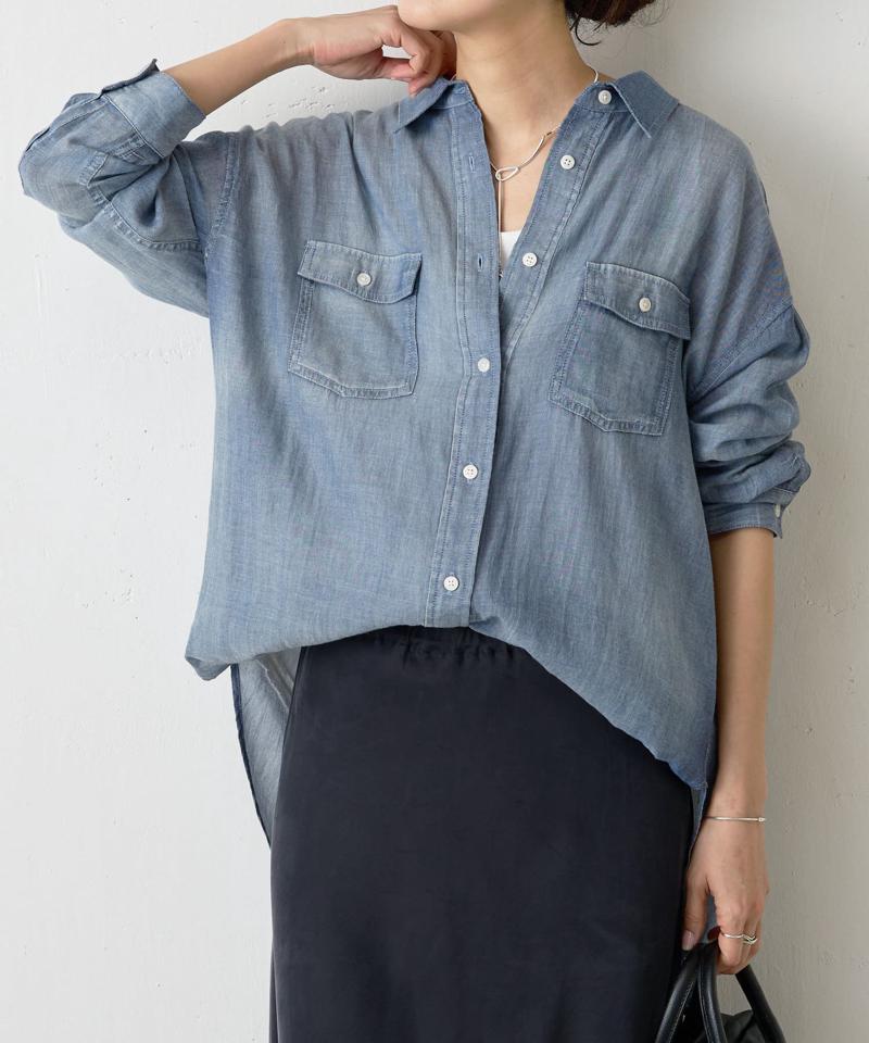 シフォンデニムシャツ