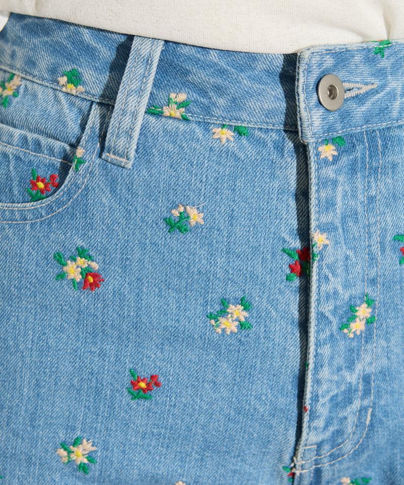 【HELLO.SANFRANCISCO】フラワー刺繍デニム