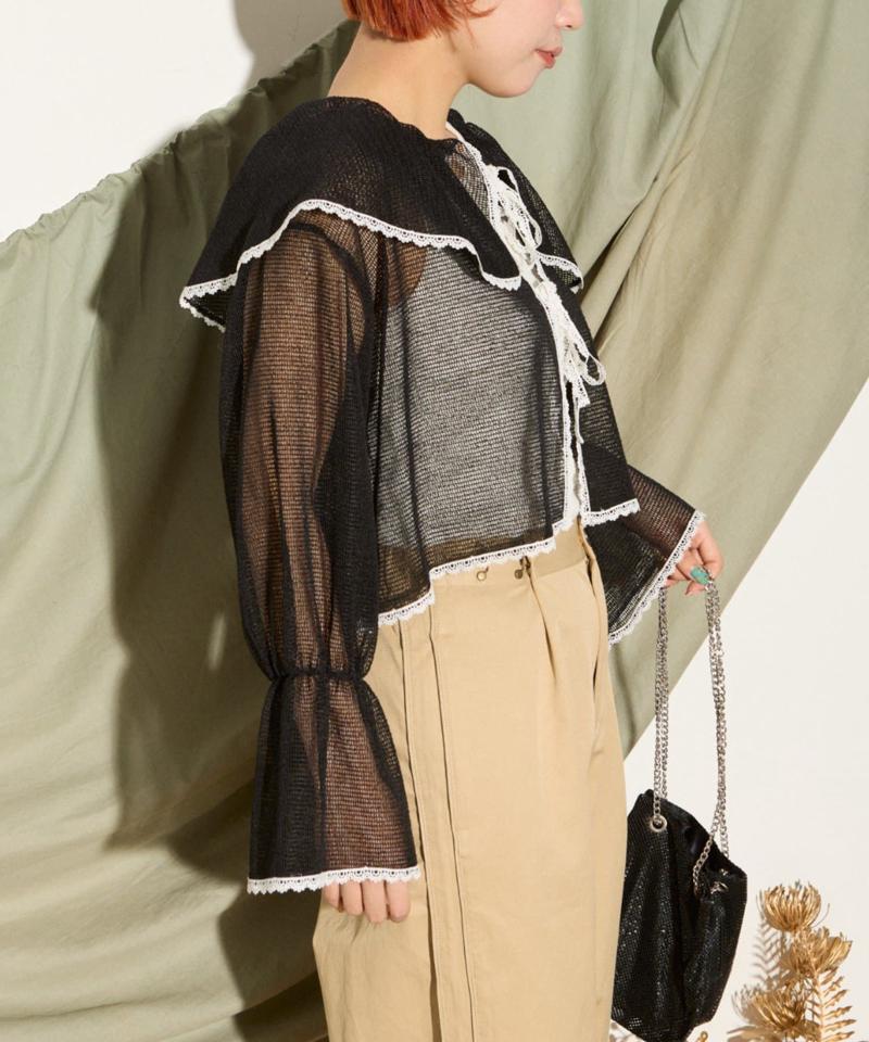 【HELLO.SANFRANCISCO】メッシュレースボレロブラウス