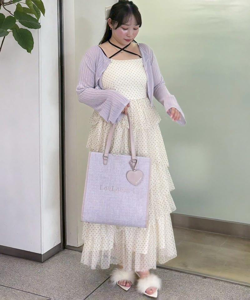 【LouLoumei】8色展開／ハートチャーム付きトートバッグ／自立可能