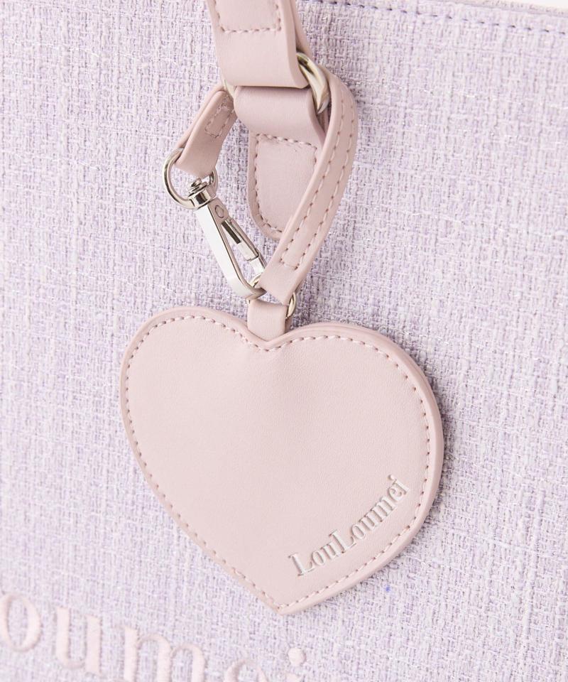 【LouLoumei】8色展開／ハートチャーム付きトートバッグ／自立可能