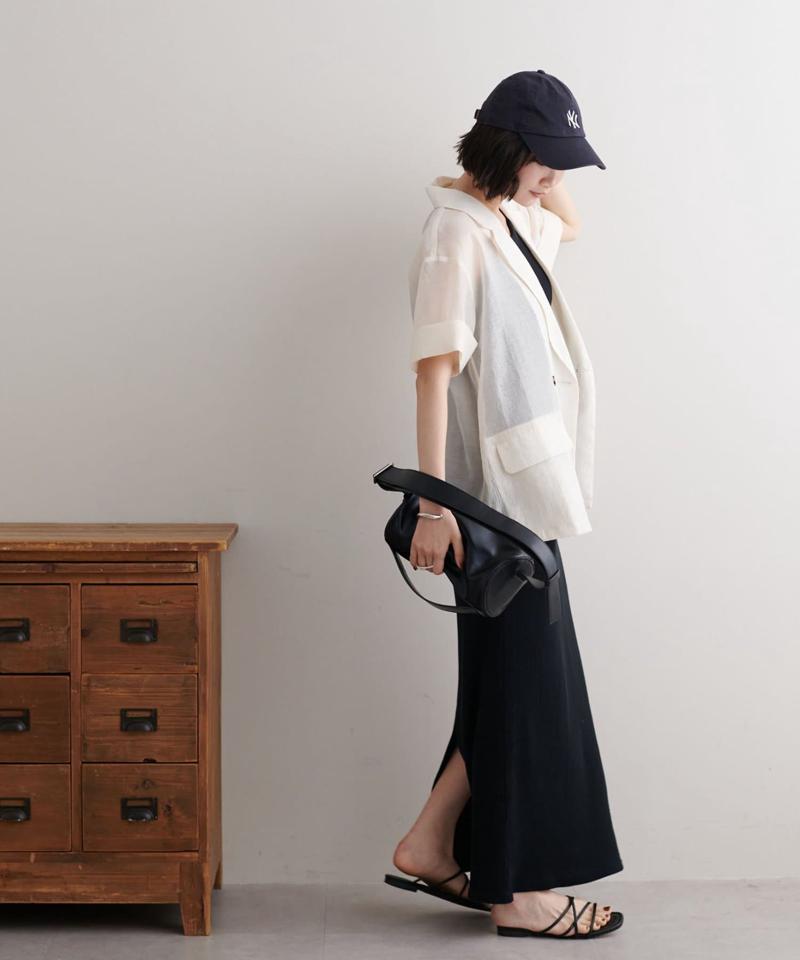 【程よい透け感】半袖シアーテーラードジャケット《WEB限定》