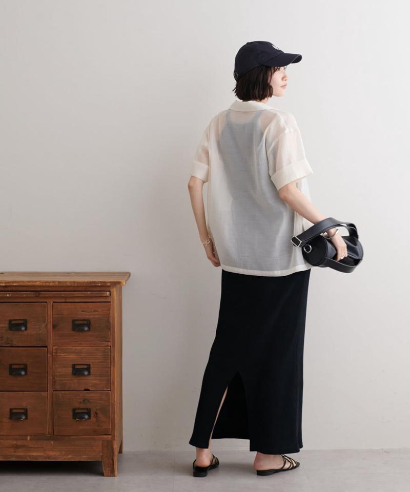 【程よい透け感】半袖シアーテーラードジャケット《WEB限定》