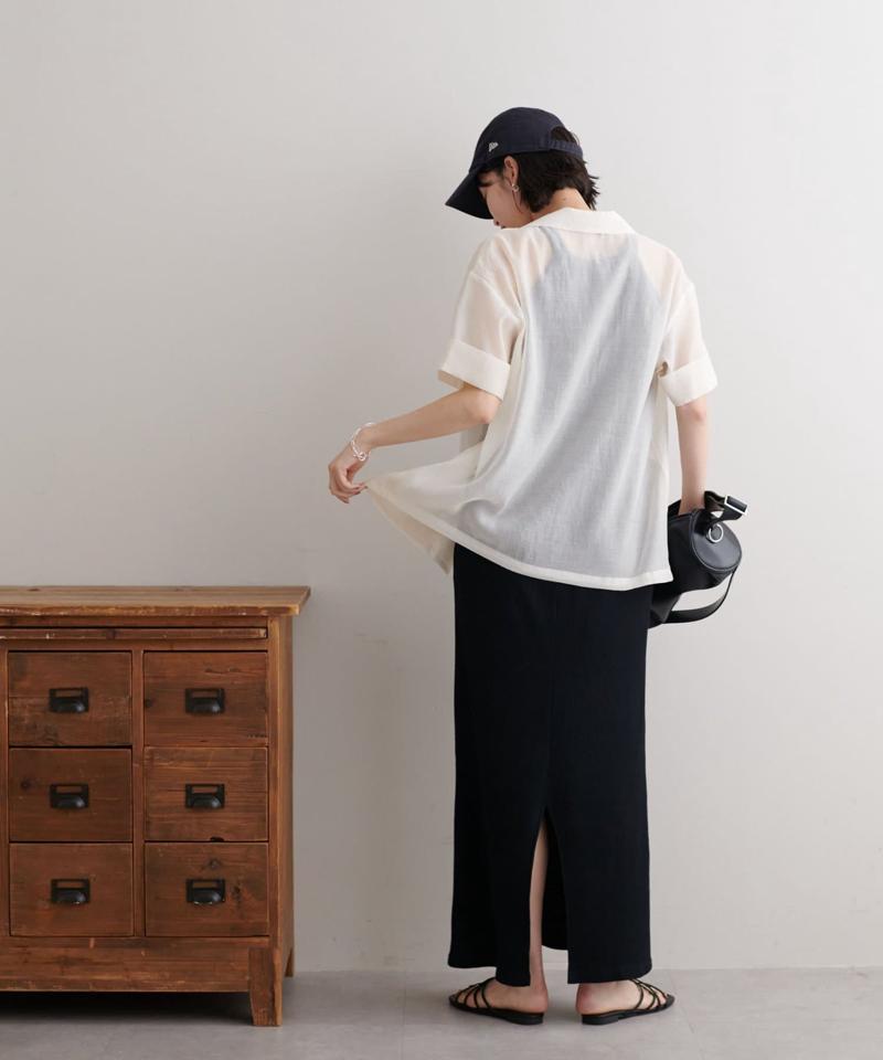 【程よい透け感】半袖シアーテーラードジャケット《WEB限定》