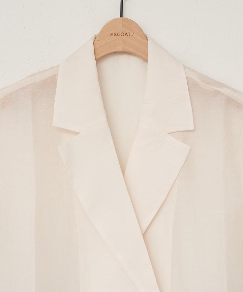 【程よい透け感】半袖シアーテーラードジャケット《WEB限定》