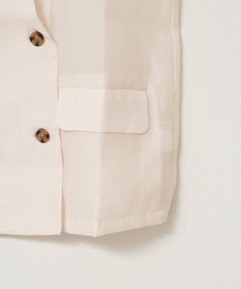 【程よい透け感】半袖シアーテーラードジャケット《WEB限定》