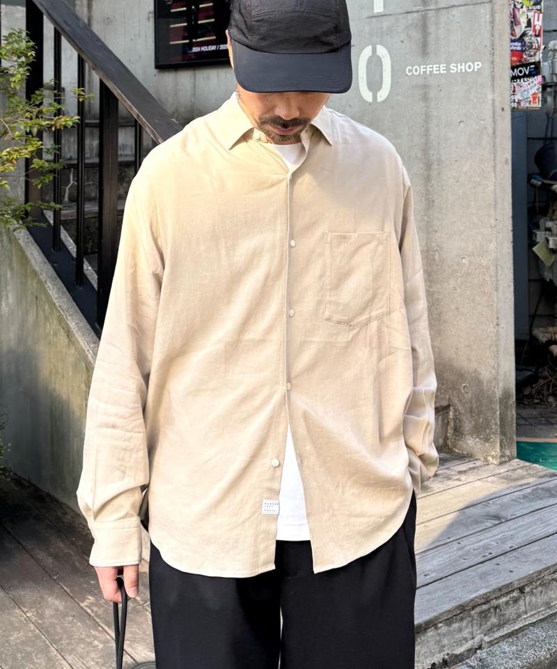【K-PAPA企画】リネンレーヨンレギュラーカラーシャツ