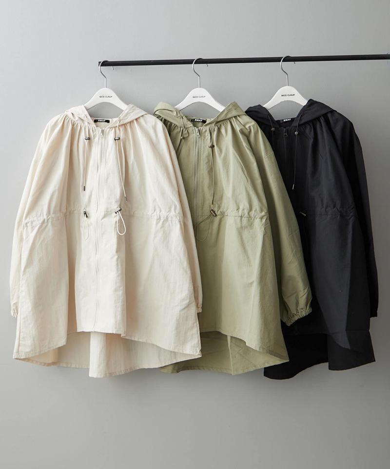 【体型カバー叶う】軽い着心地ドロストフード付ブルゾン