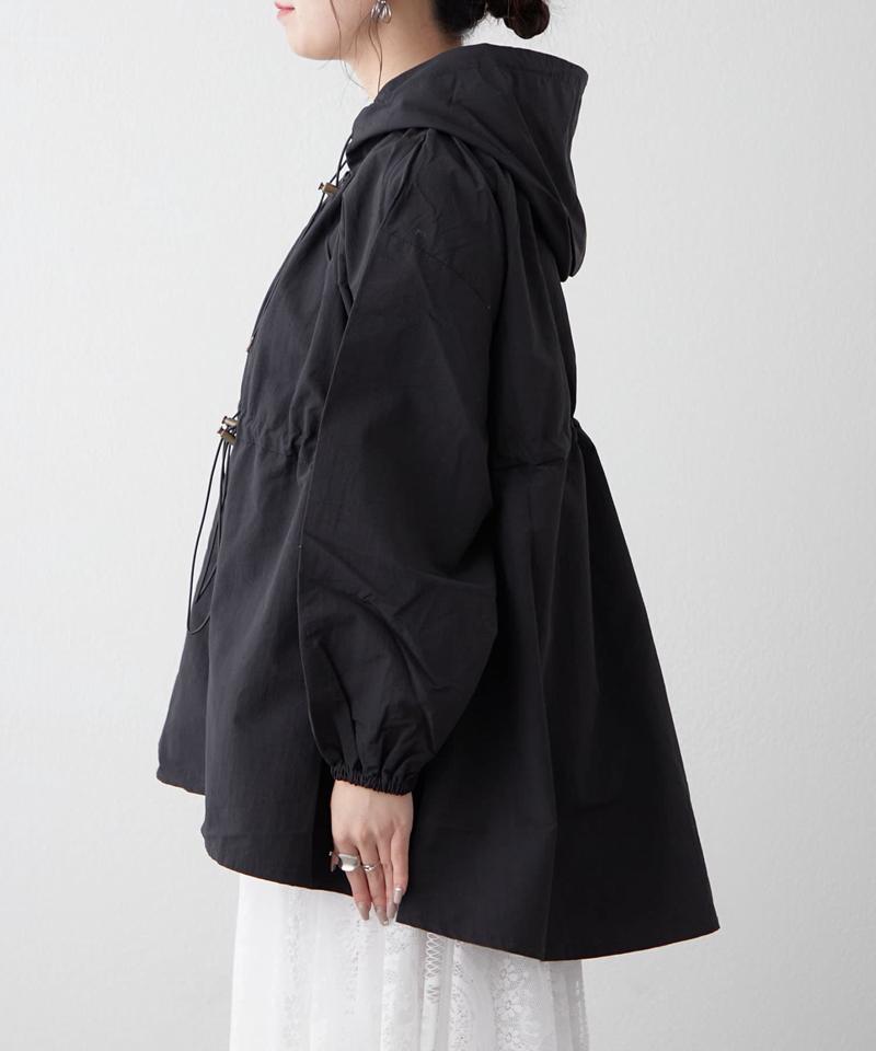 【体型カバー叶う】軽い着心地ドロストフード付ブルゾン