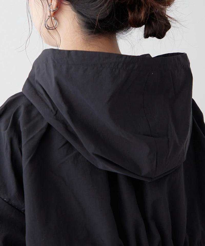 【体型カバー叶う】軽い着心地ドロストフード付ブルゾン