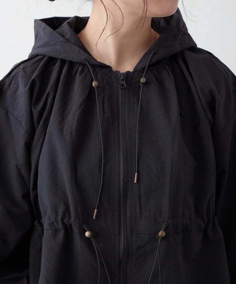 【体型カバー叶う】軽い着心地ドロストフード付ブルゾン