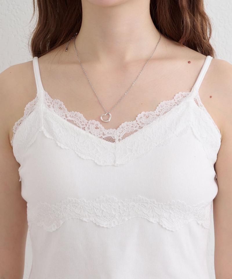 【着回し力抜群な万能アイテム/サイズ展開あり】パット付レースキャミ