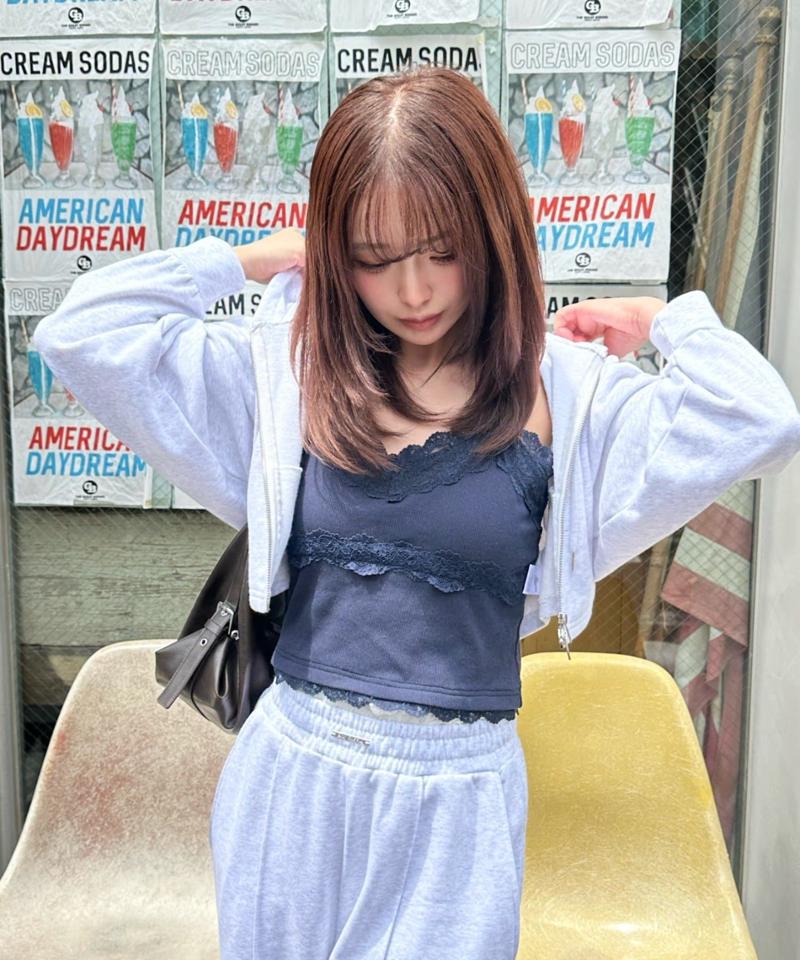 【着回し力抜群な万能アイテム/サイズ展開あり】パット付レースキャミ