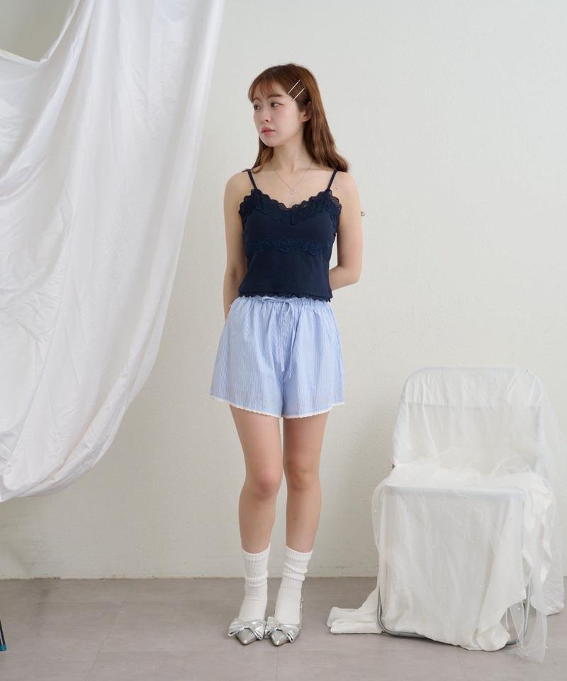 【着回し力抜群な万能アイテム/サイズ展開あり】パット付レースキャミ