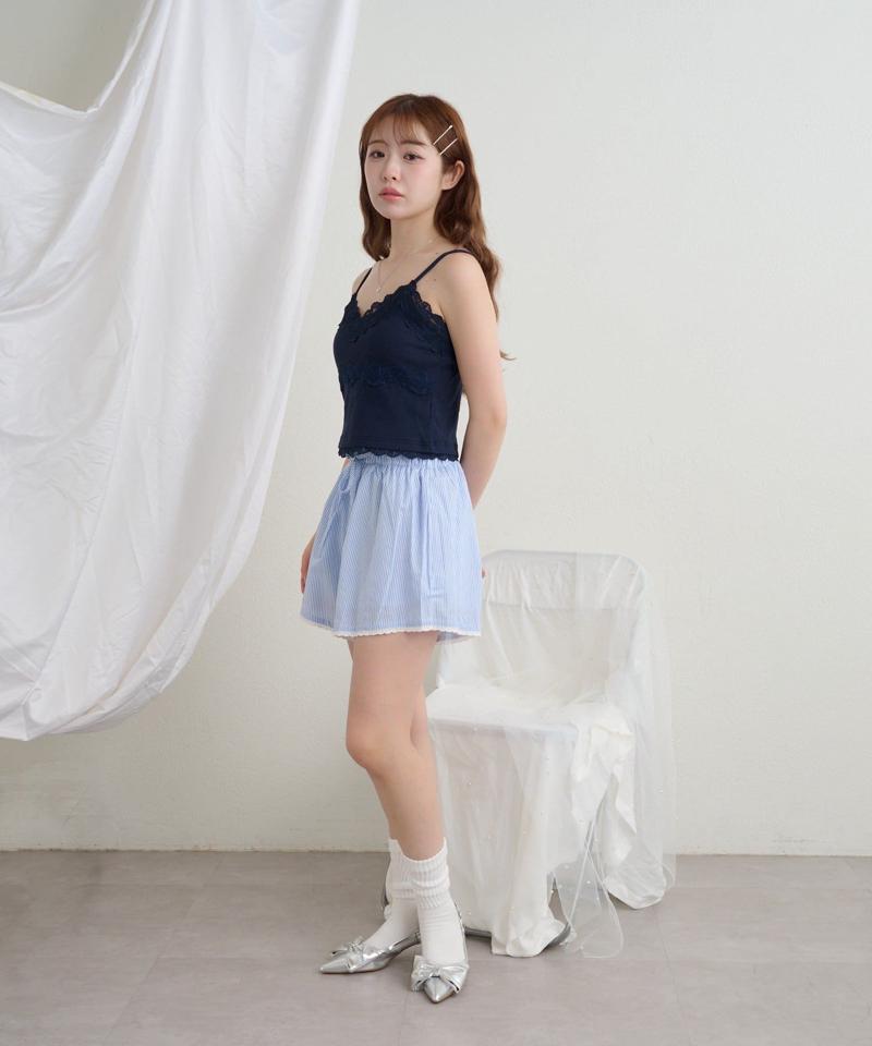 【着回し力抜群な万能アイテム/サイズ展開あり】パット付レースキャミ