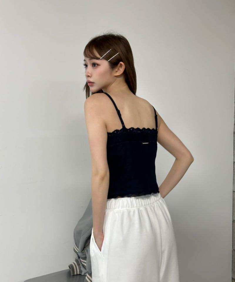 【着回し力抜群な万能アイテム/サイズ展開あり】パット付レースキャミ