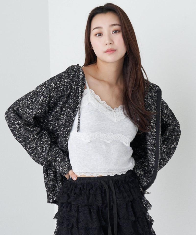 【着回し力抜群な万能アイテム/サイズ展開あり】パット付レースキャミ