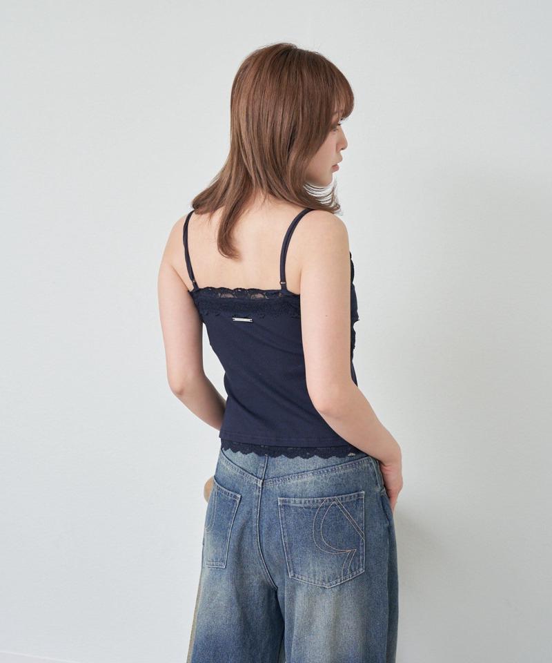 【着回し力抜群な万能アイテム/サイズ展開あり】パット付レースキャミ