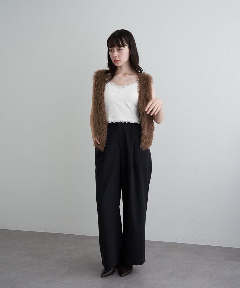 【着回し力抜群な万能アイテム/サイズ展開あり】パット付レースキャミ