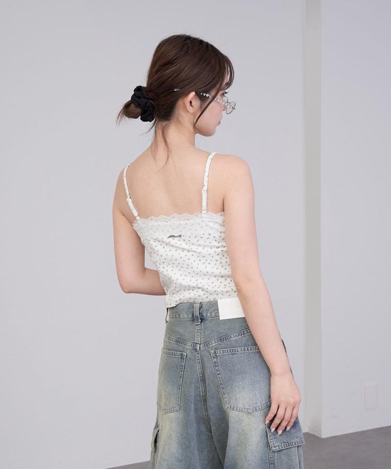 【着回し力抜群な万能アイテム/サイズ展開あり】パット付レースキャミ