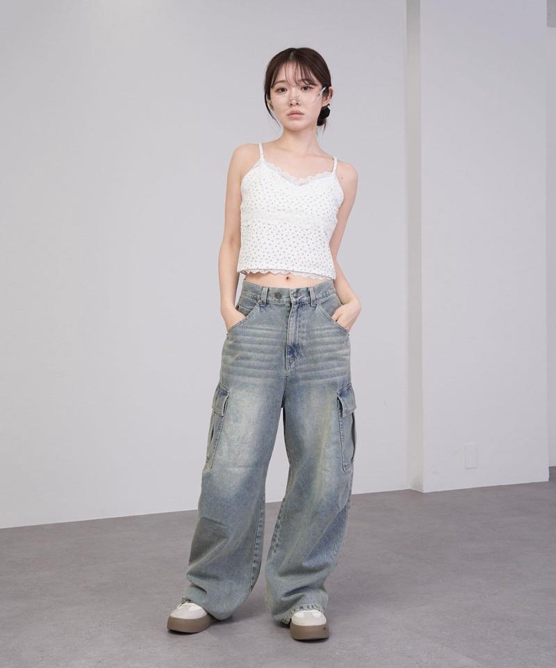 【着回し力抜群な万能アイテム/サイズ展開あり】パット付レースキャミ