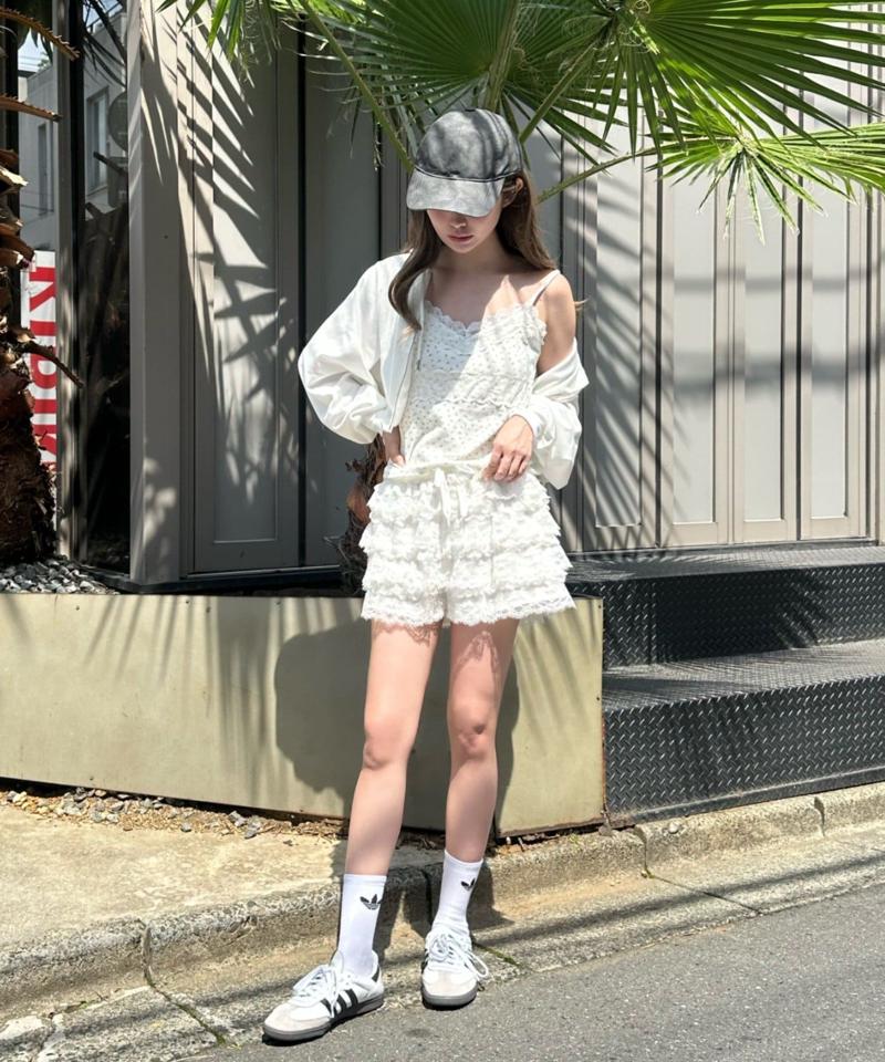 【着回し力抜群な万能アイテム/サイズ展開あり】パット付レースキャミ