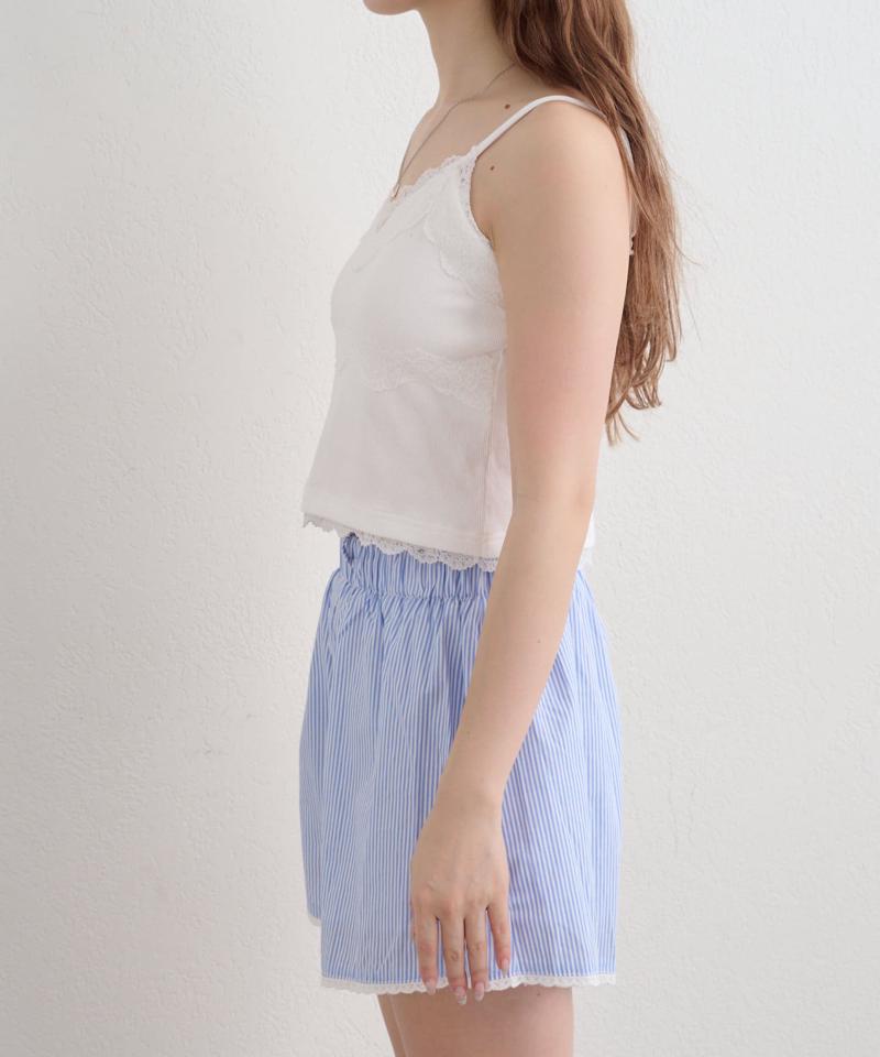 【着回し力抜群な万能アイテム/サイズ展開あり】パット付レースキャミ