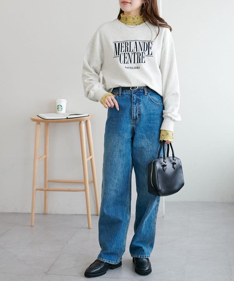 【WEB限定】小花柄ボトルネックプルオーバー