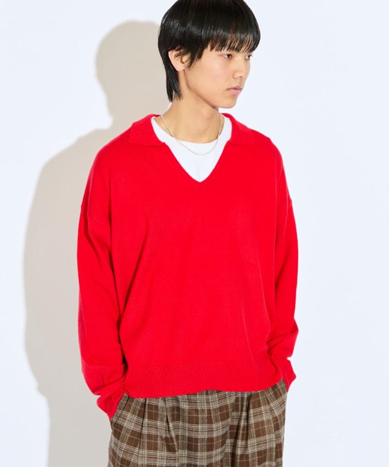 【Neucon/ニューコン】スキッパーショートワイドニットポロ