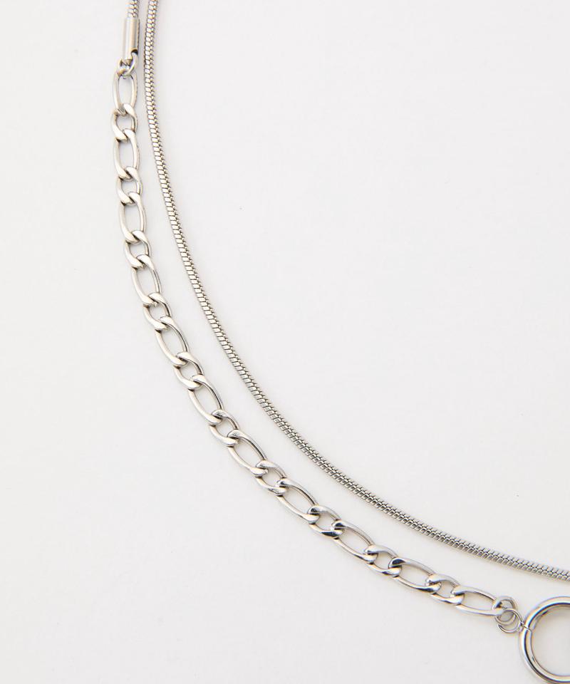 スイッチングチェーンマンテルロングステンレスネックレス
