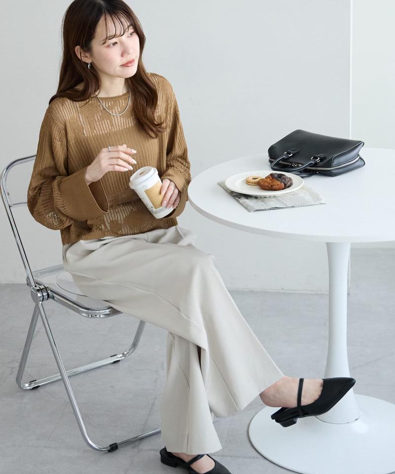 【WEB限定】メッシュレースジャガードプルオーバー
