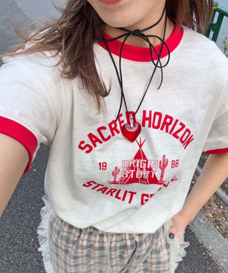 プリントリンガーロゴTシャツ