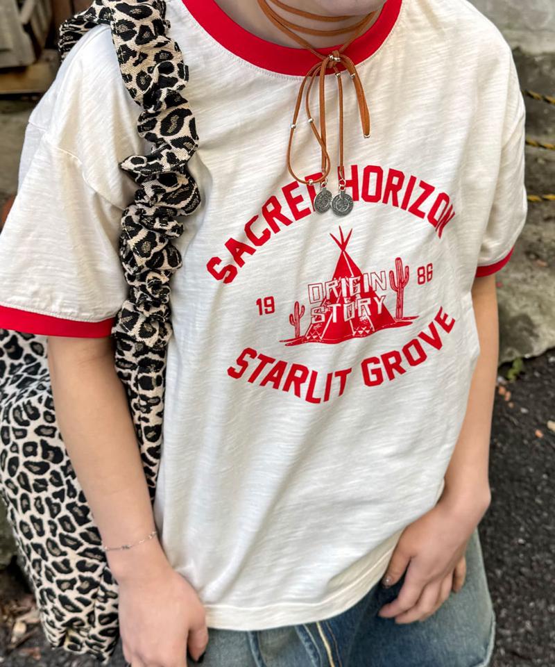 プリントリンガーロゴTシャツ