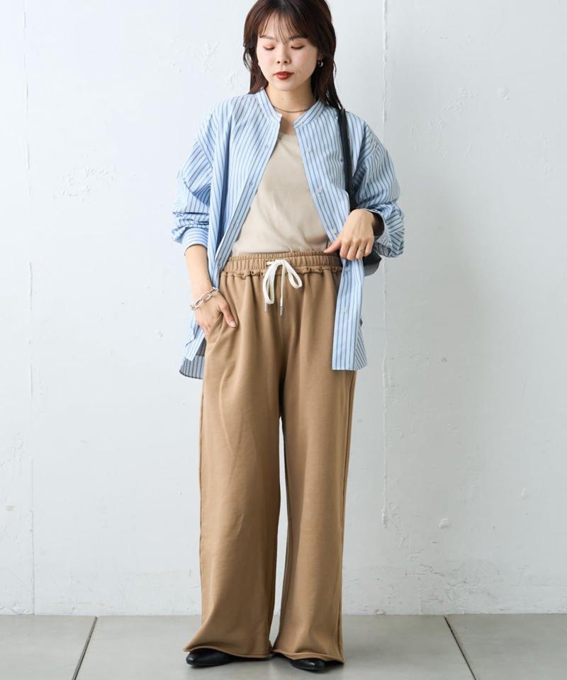 【しわになりにくい】ボリュームスリーブバンドカラーシャツ